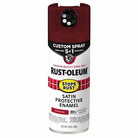 RUST-OLEUM Stops Rust Indoor and Outdoor Satin Red Oil Modified Alkyd Spray Paint 12 oz 376880